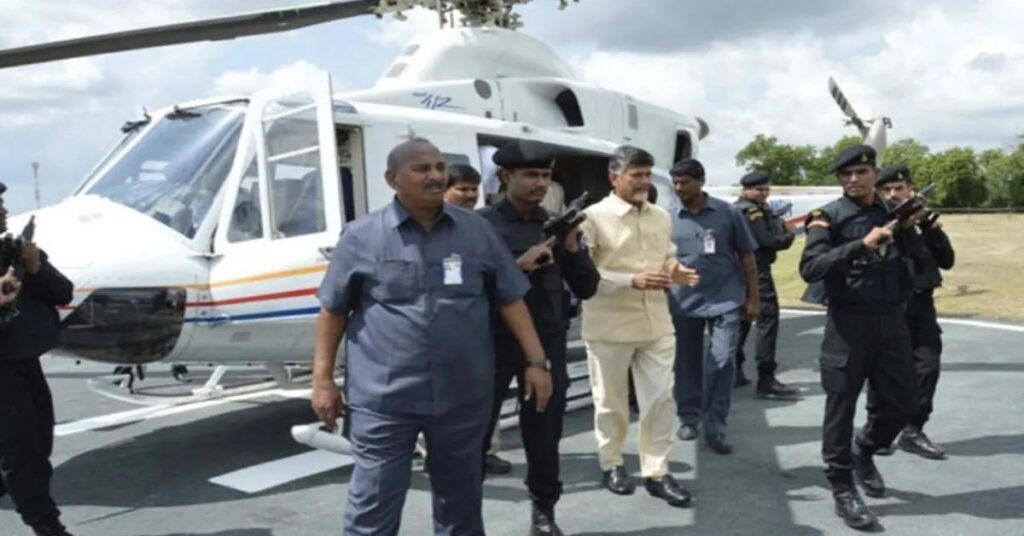 Chandrababu Naidu's Helicopter Entry: TD's Grand Spectacle in Visakhapatnam